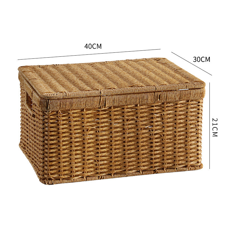 Handcrafted Rectangular Wicker Storage Box Kalsten
