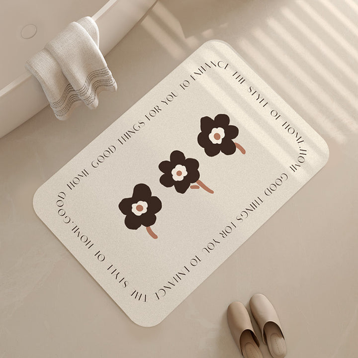 Artistic Floral Bathroom Mat Kalsten