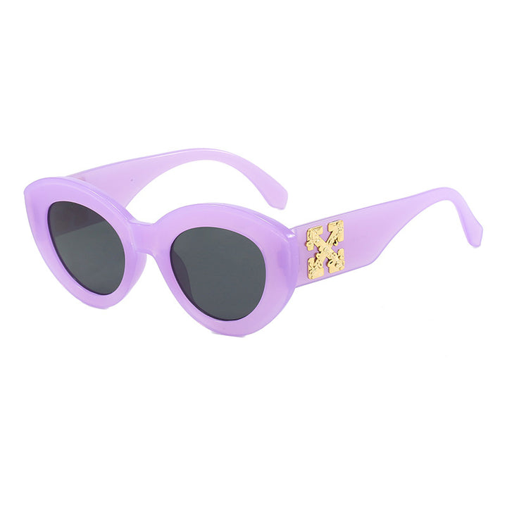 Women's Cat-Eye Sunglasses with Luxurious Accents and Sturdy Plastic Frame Kalsten