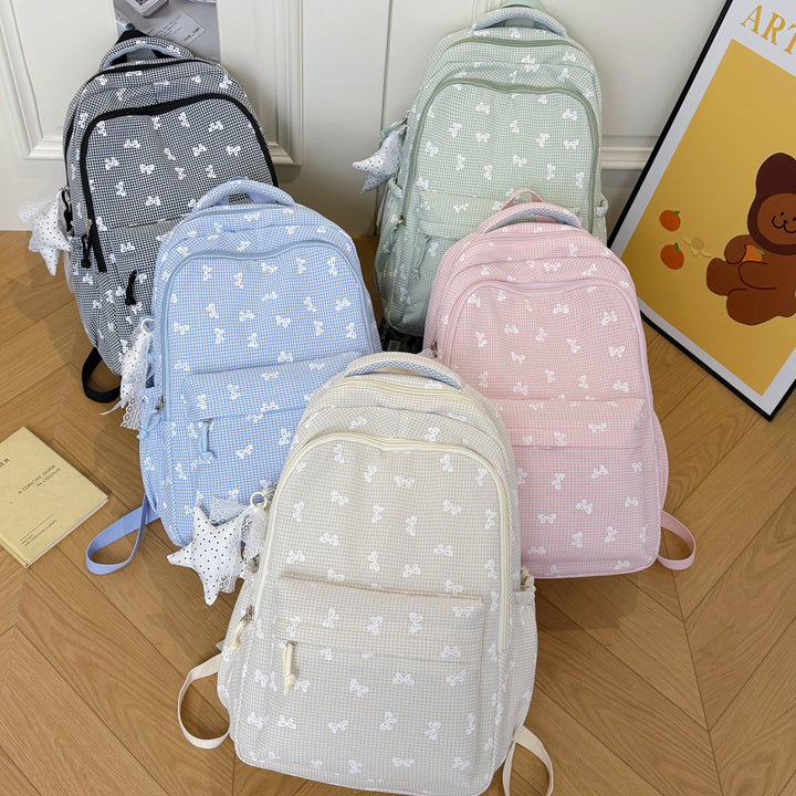 Cute Bow-Embellished Casual Backpack Kalsten