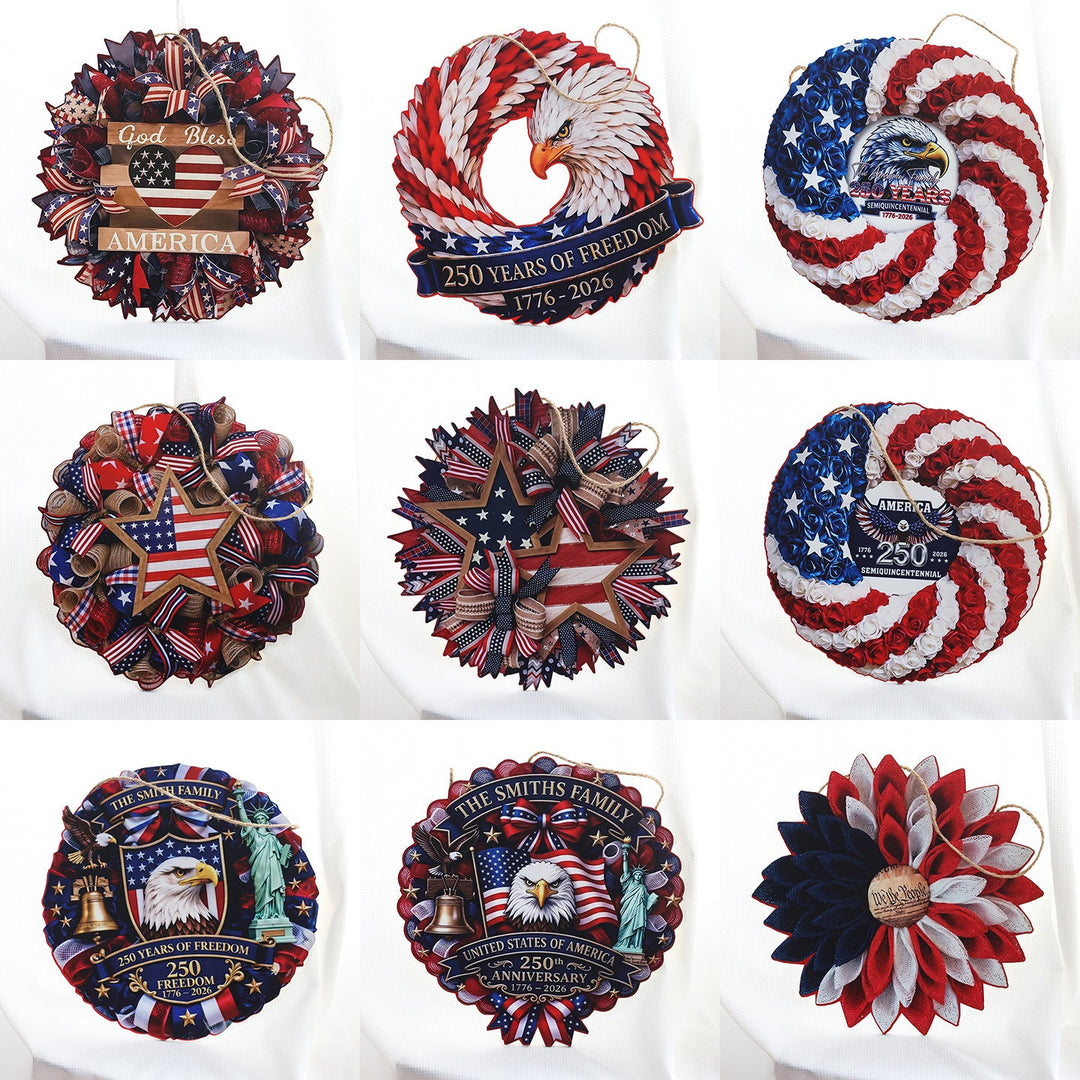 Unisex nan Patriotic Americana Burlap Ribbon Star Door Wreath with Jute Hanger Kalsten