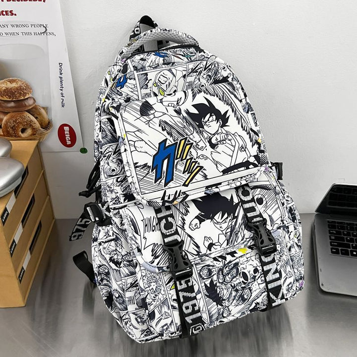 Backpack in Comic Design with Soft Plush Pendant Kalsten