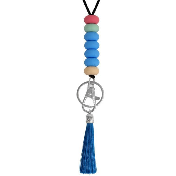 Colorful Beaded Keychain Lanyard with Tassel Kalsten