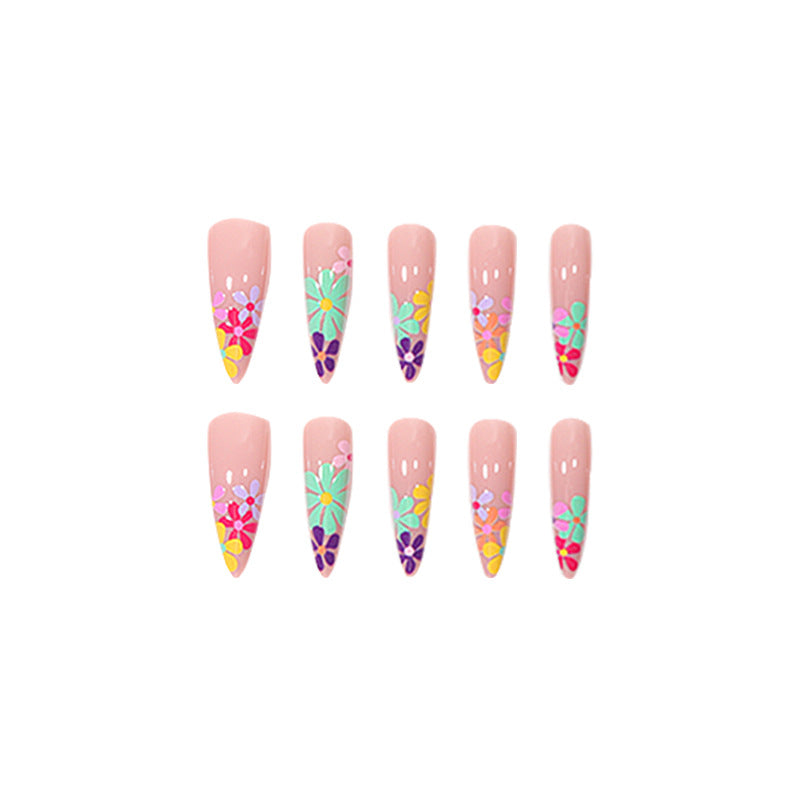 Artistic Floral Nail Art Extensions Kalsten