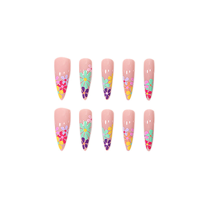 Artistic Floral Nail Art Extensions Kalsten