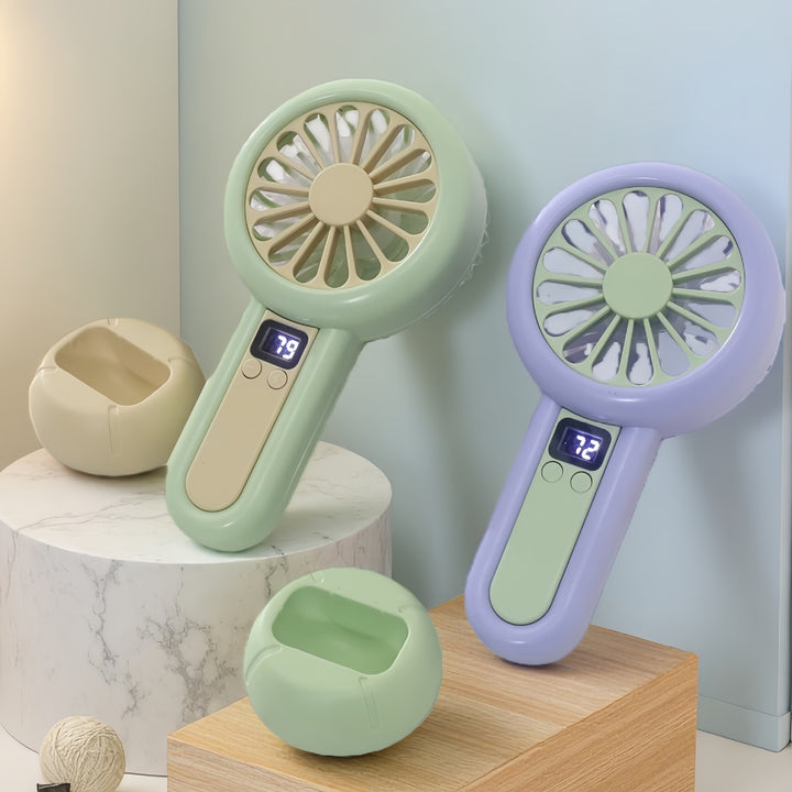 Ladies Portable Table Fan with Digital Display and Multiple Adjustable Speed Control Kalsten
