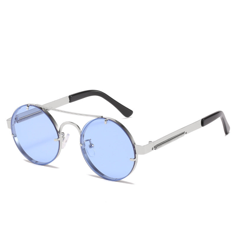 Women's round designer sunglasses with innovative metal frame and protective lenses Kalsten