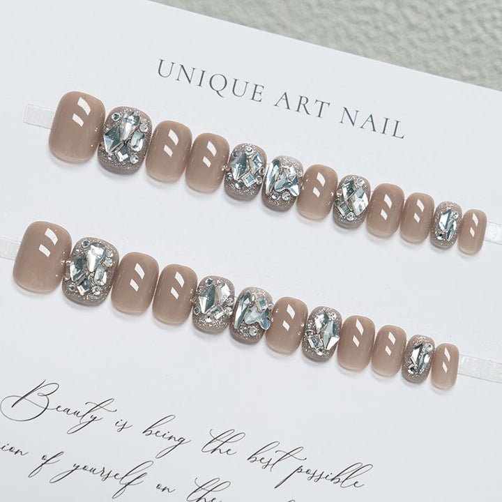 Crystal-Embellished Press-On Nail Set