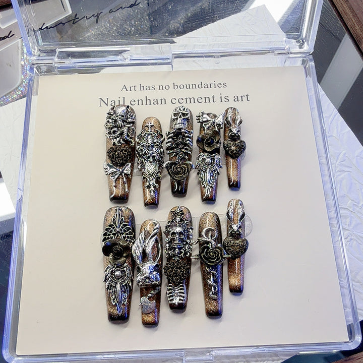 Ornate Gothic-Inspired Press-On Nail Art Set