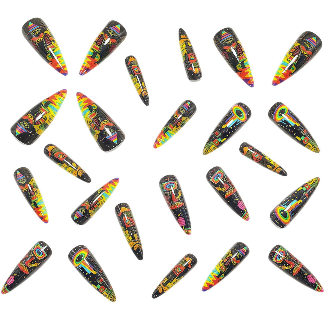 Nail art in creative tropical motif design Kalsten