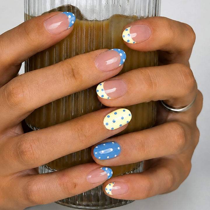 Nail art set with playful dots and elegant designs Kalsten
