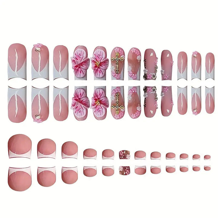 Floral Themed Press-On Nail Set Kalsten