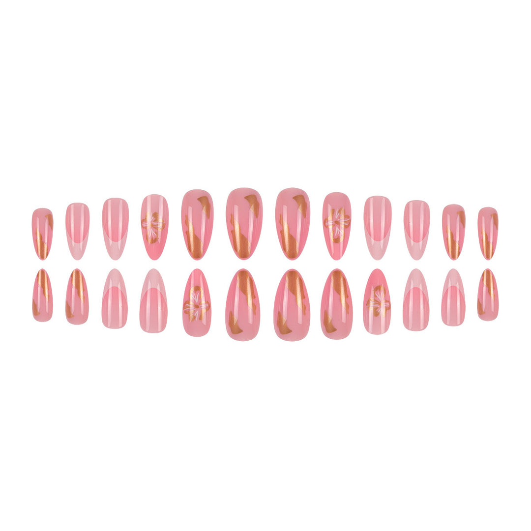 Elegant Floral Accent Stiletto Press-On Nails Kalsten