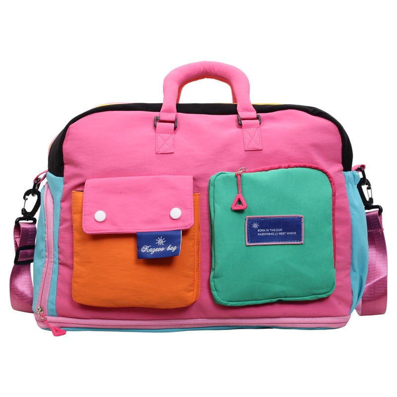 Colorful Multi-Pocket Messenger Bag Kalsten