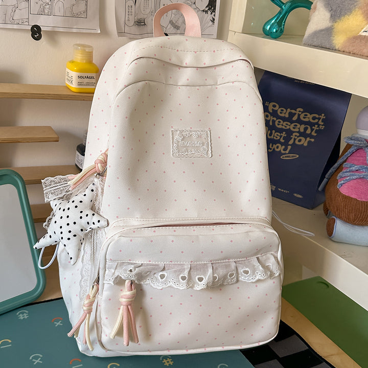 Decorative Polka Dot School Backpack Kalsten