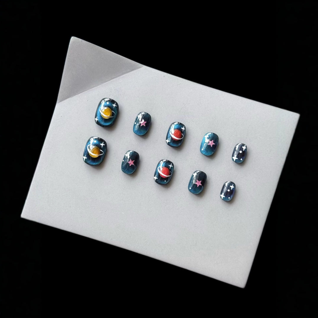 Celestial-Themed Press-On Nail Art Set