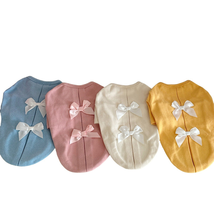 Small Dog Velvet -Back Dress with Satin Ribbon s