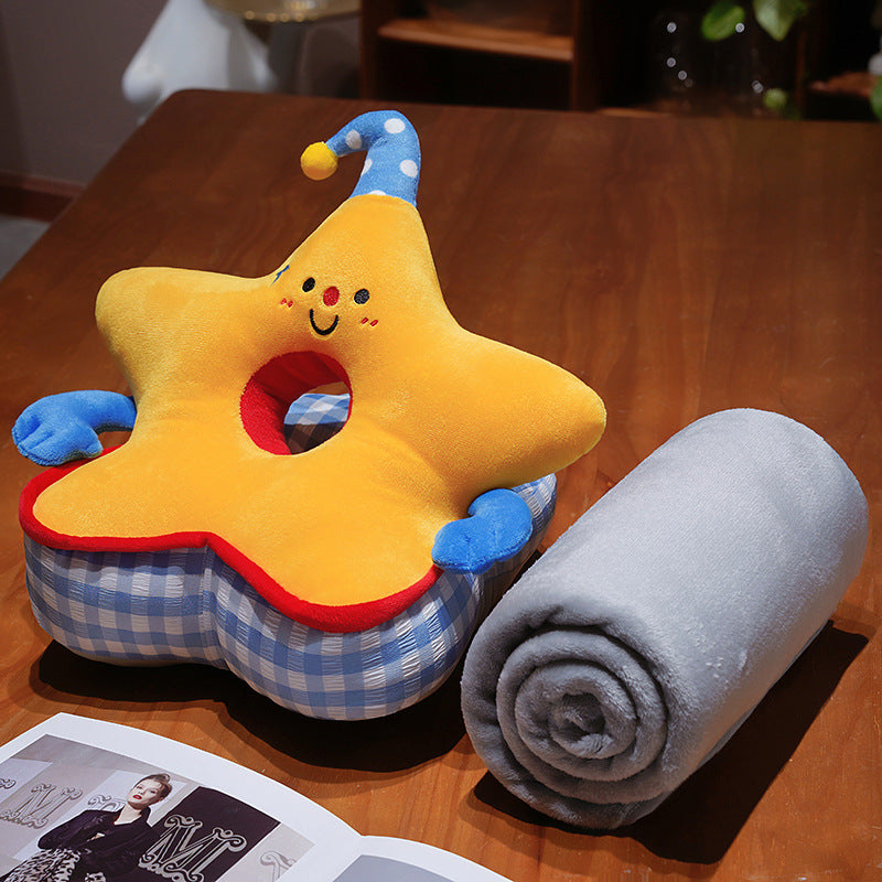 Baby head pillow star shape with center hole for head centering