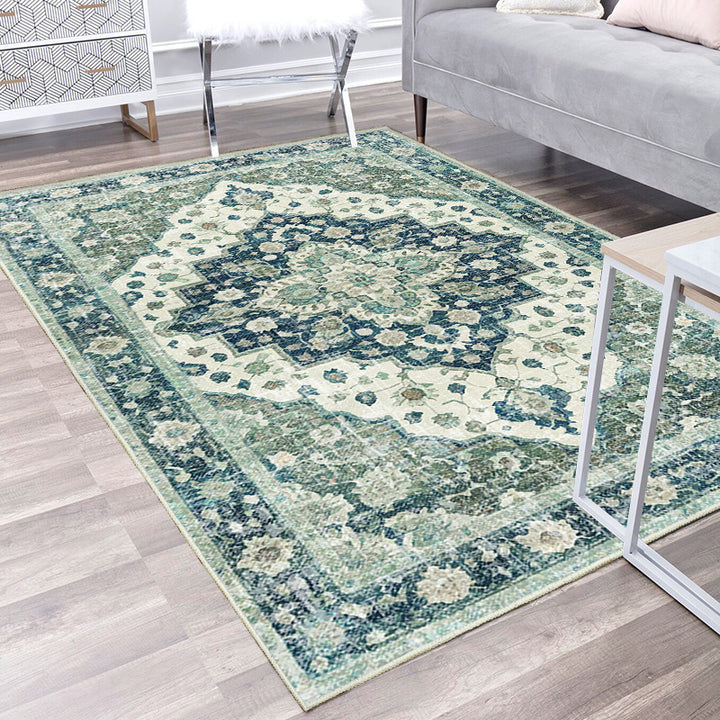 Vintage-Inspired Floral Pattern Area Rug Kalsten