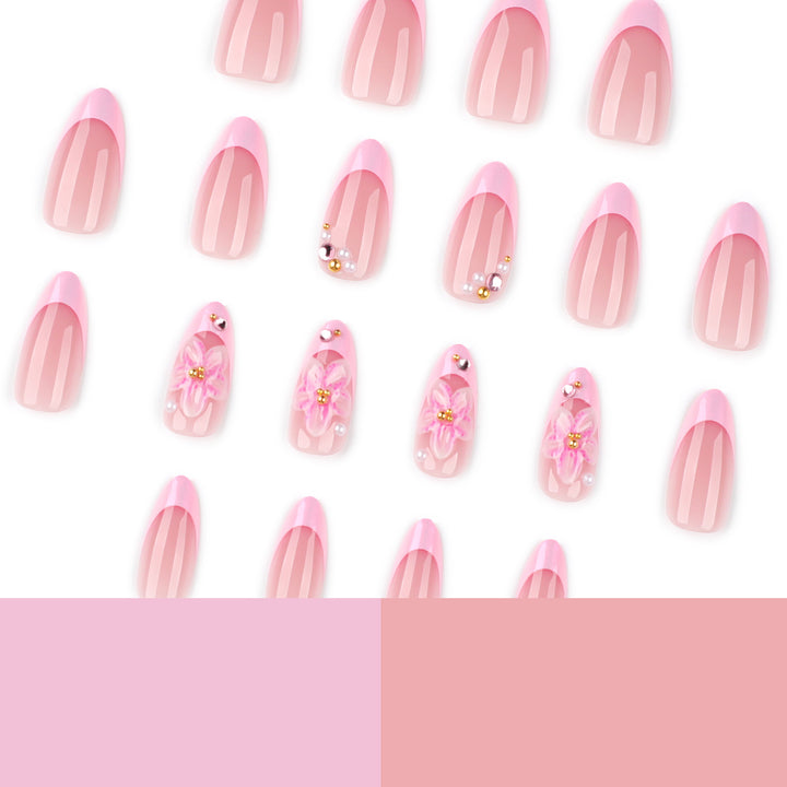 Artful Nail Extensions with Elegant Floral Design Kalsten