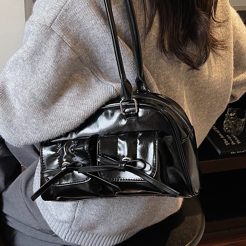 Fashionable Patent Leather Handbag