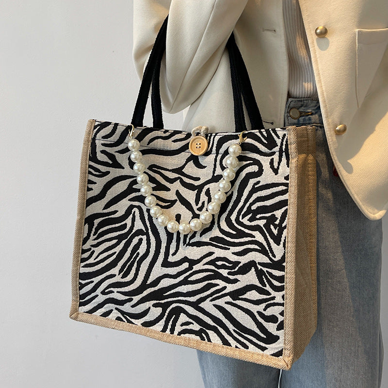 Houndstooth Patterned Tote Bag