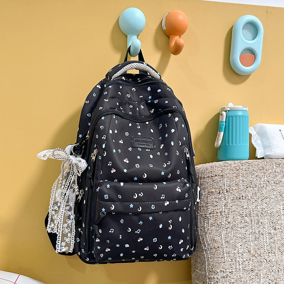 Stylish Multi-Pocket Backpack with Decorative Accents Kalsten