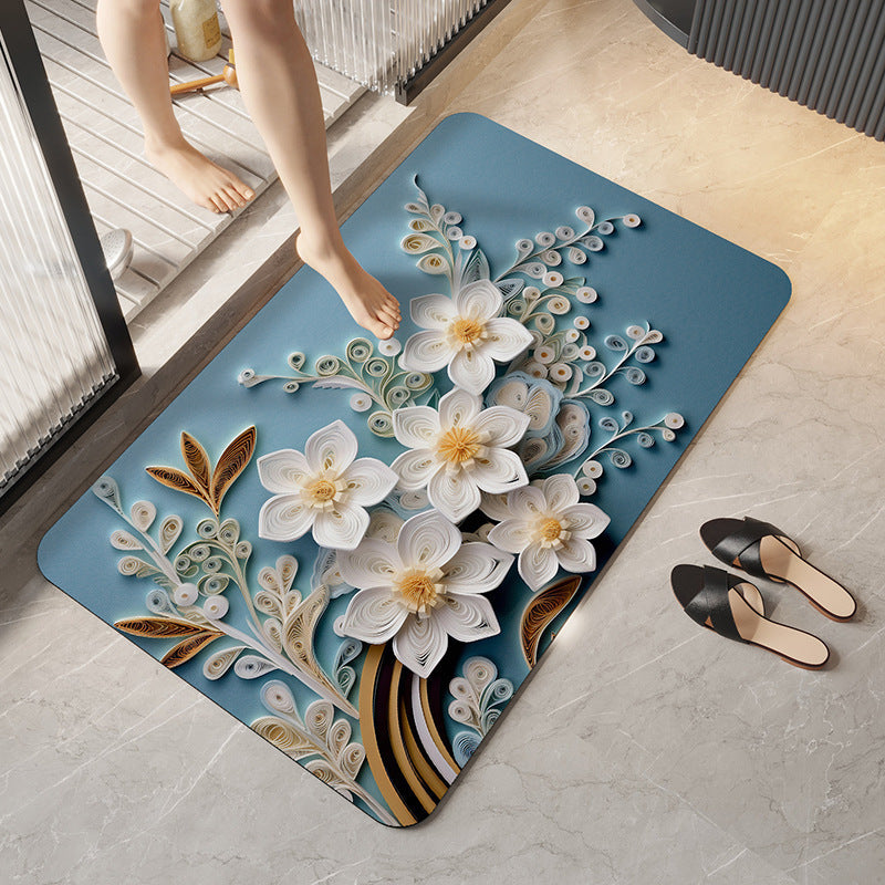 Artistic Floral Design Bath Mat Kalsten