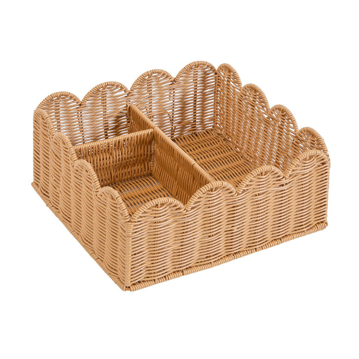 Decorative Scalloped Woven Storage Basket Kalsten