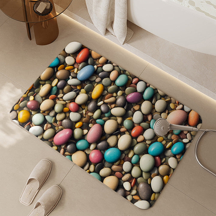 Artistic Floral Print Bath Mat