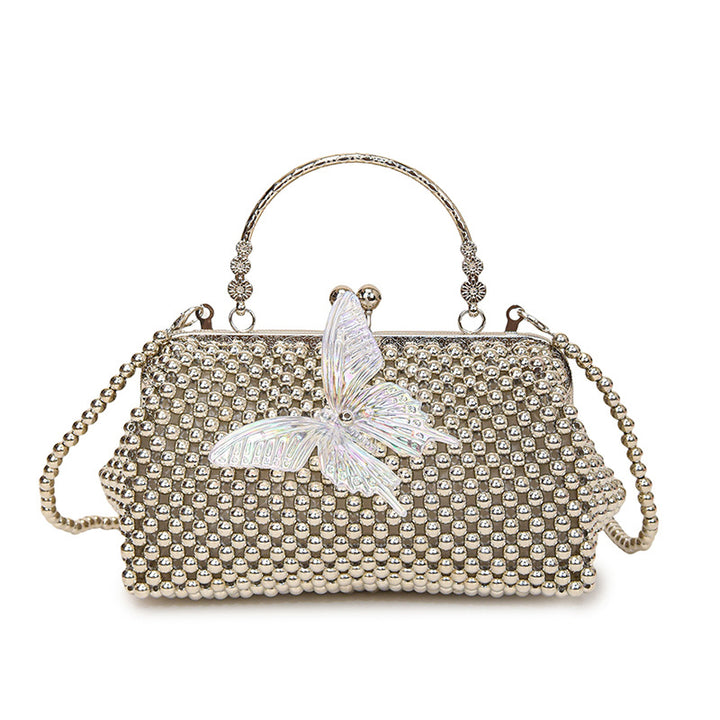 Elegant Beaded Butterfly Evening Handbag