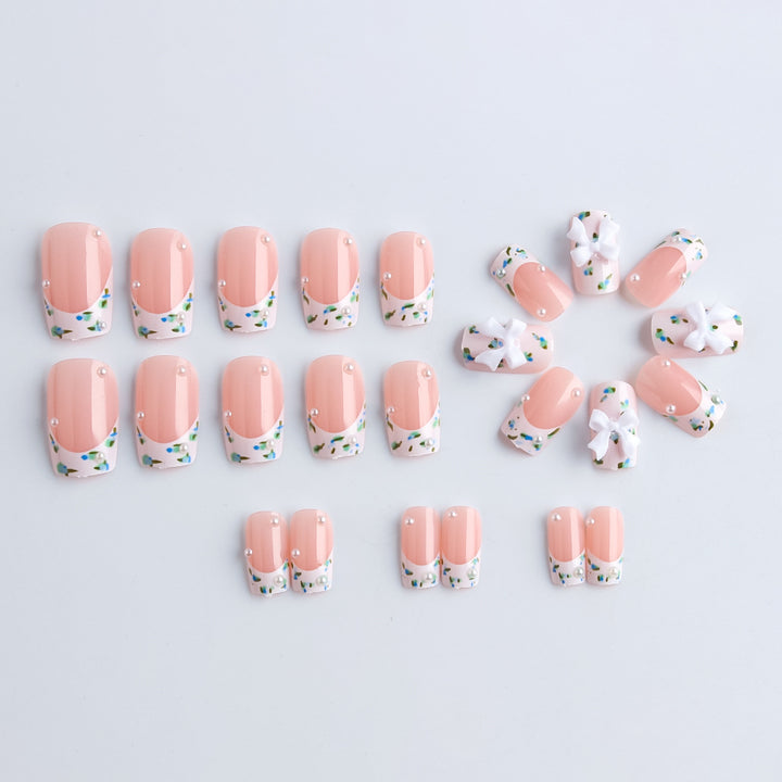 Floral Textured Press-On Nail Art Kalsten