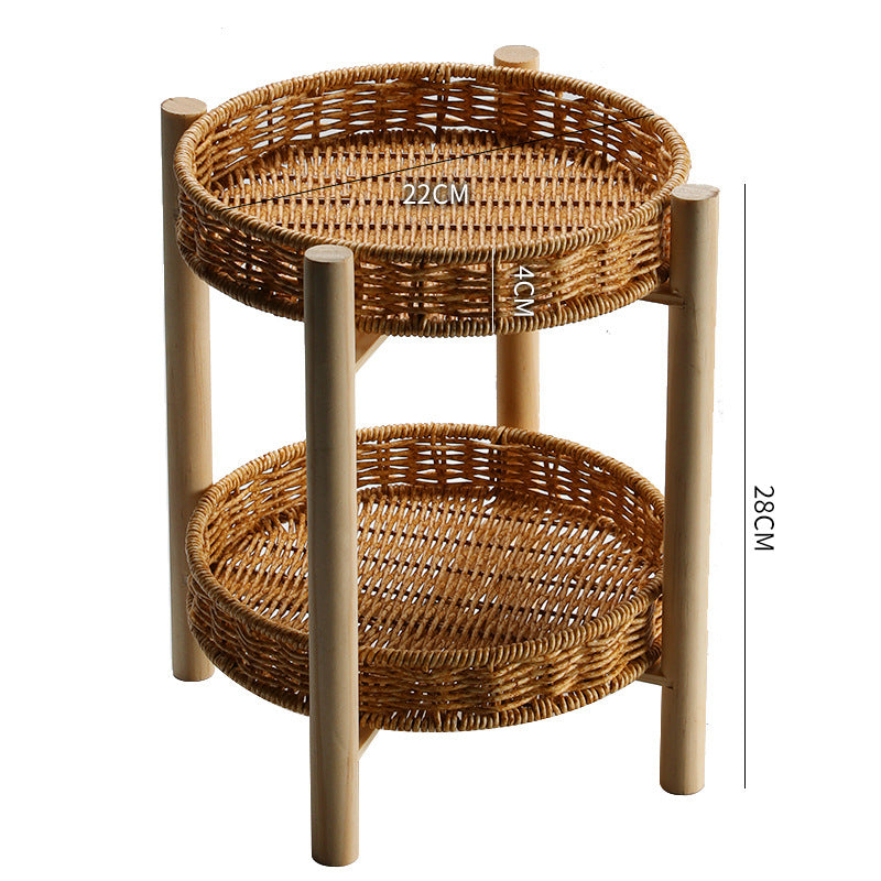 Handwoven Decorative Tabletop Basket with Wooden Legs Kalsten