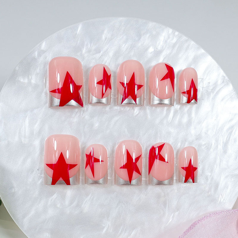 Acrylic nail set with glamorous star designs Kalsten