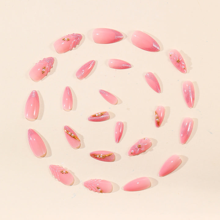 Elegant Floral 3D Acrylic Nail Extensions Kalsten