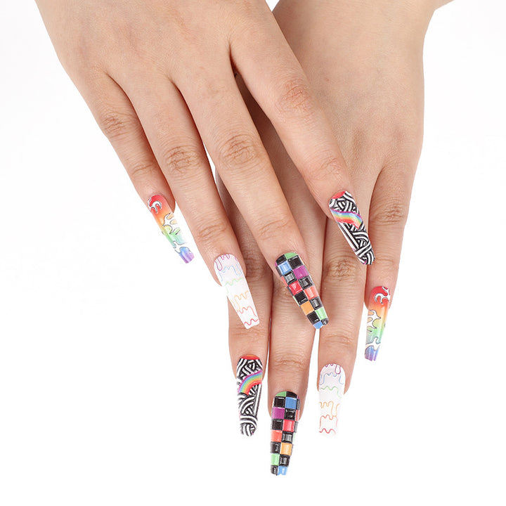 Luxury style artificial nails with intricate decorations Kalsten