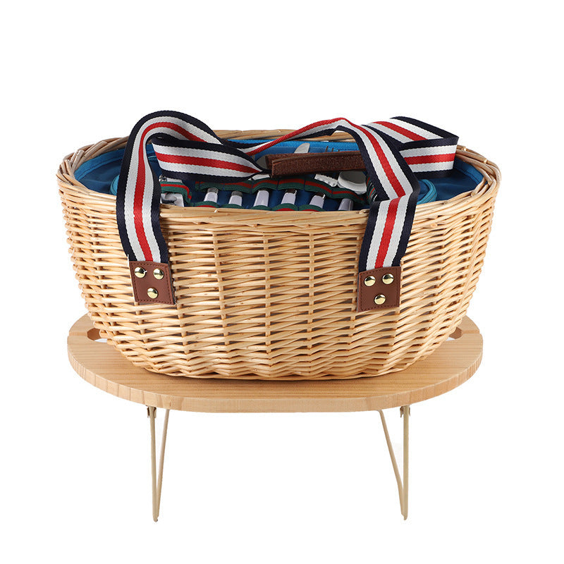 Rustic picnic basket with dish set Kalsten