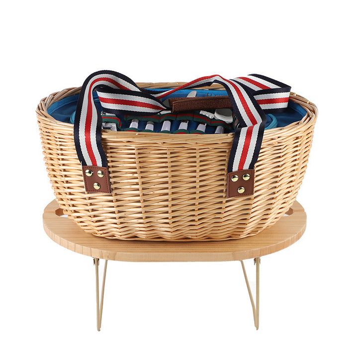 Rustic picnic basket with dish set Kalsten