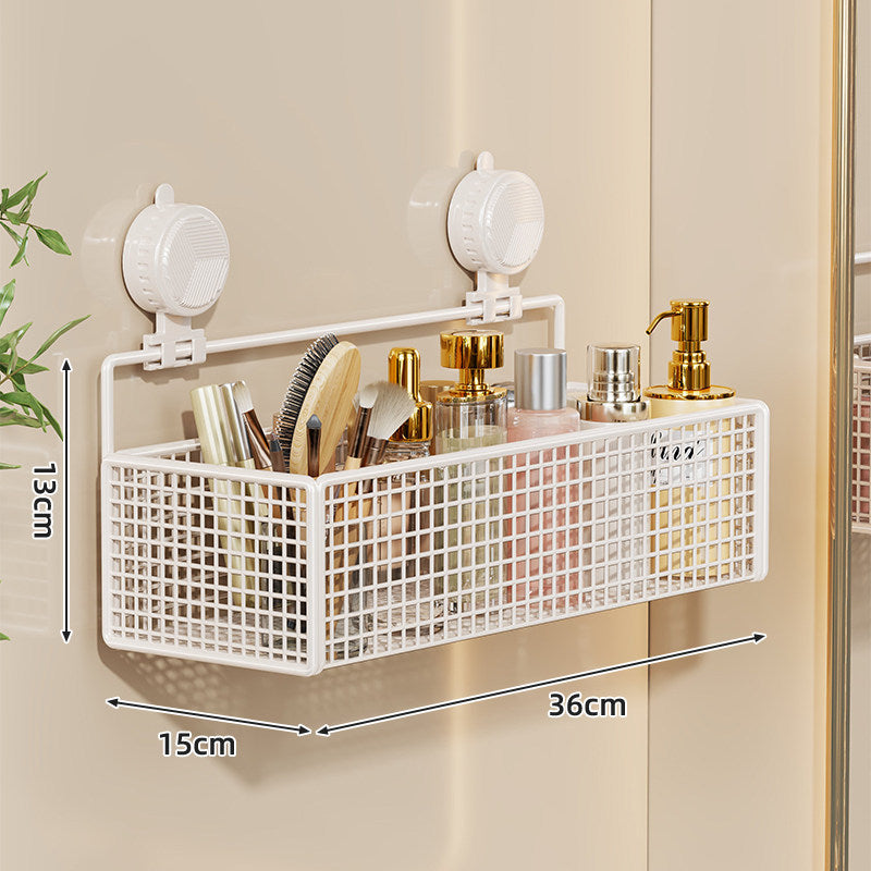 Suction-Mount Vertical Mesh Cosmetic & Toiletry Organizer