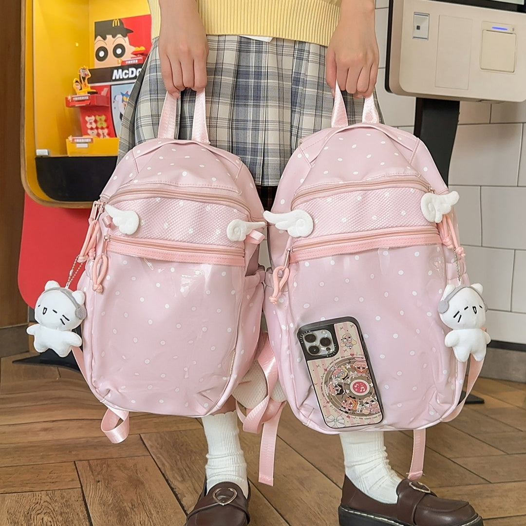Transparent Dot-Patterned Backpack Kalsten