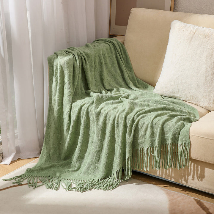 Premium Textured Knit Throw Blanket Kalsten