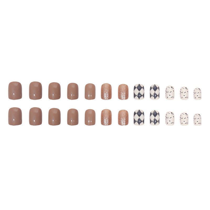 Decorative Press-On Nail Set with Artistic Patterns Kalsten