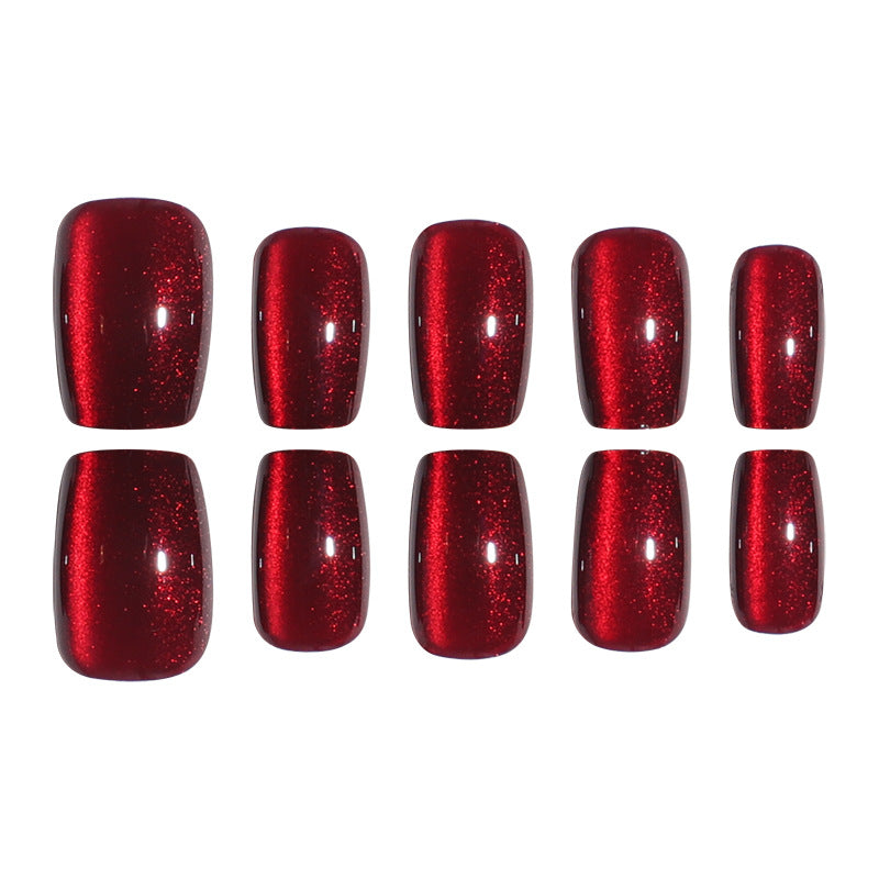 Glossy Long Square Press-On Nails Kalsten