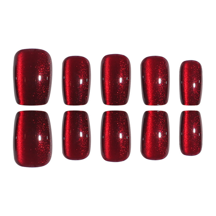 Glossy Long Square Press-On Nails Kalsten