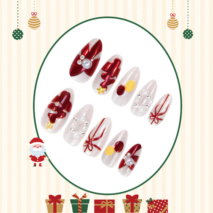 Artificial nail set with festive Christmas designs Kalsten