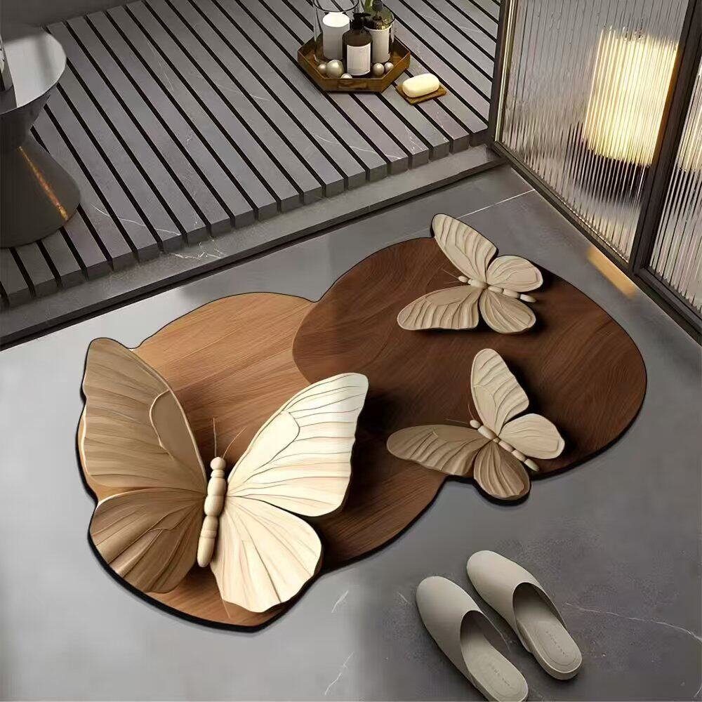 Floral Design Bath Mat Kalsten