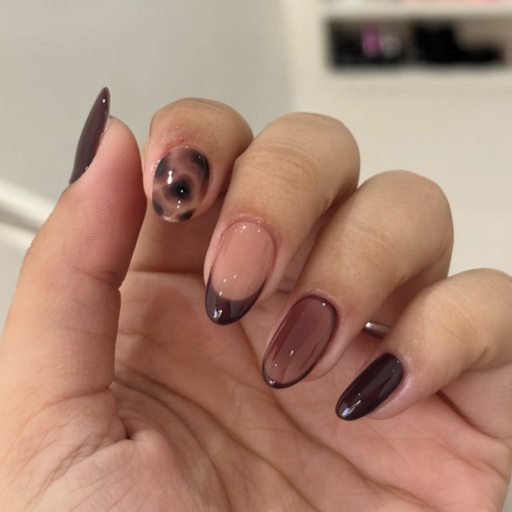 Artful Nail Art with Ombre Effect and Pattern Kalsten