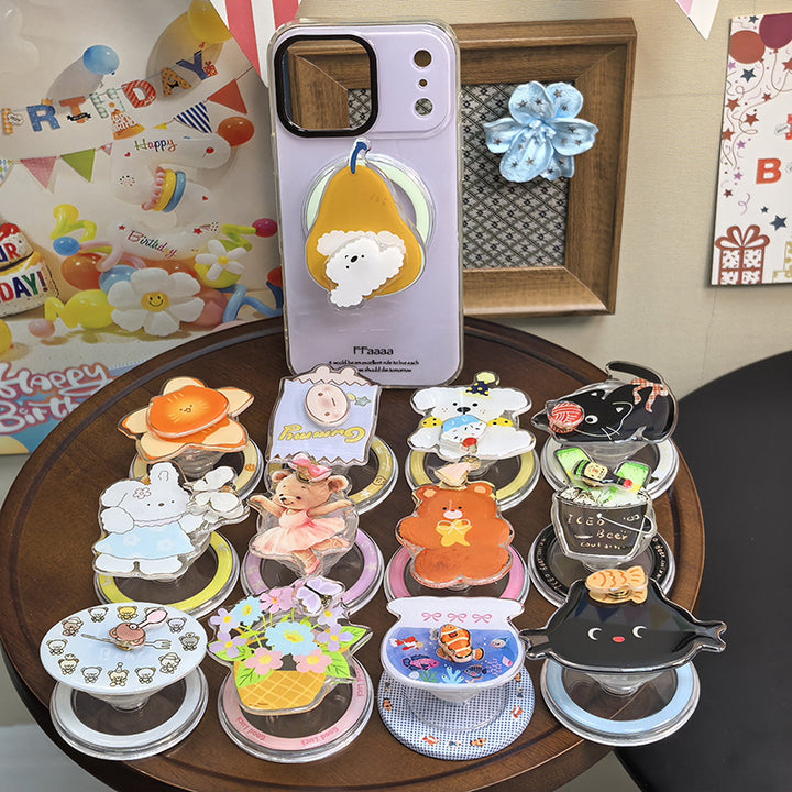 Floral Ice Cream Cone Phone Grip Kalsten