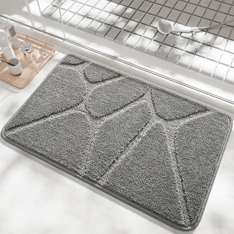 Plush Contemporary Geometric Bath Mat Kalsten