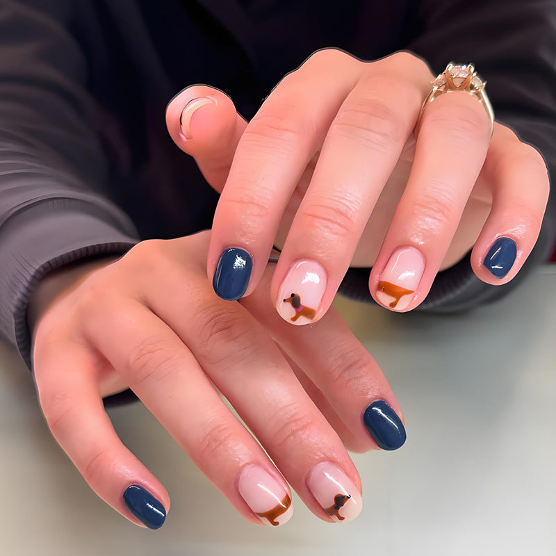 Acrylic nail set with creative animal motifs and elegant accents Kalsten